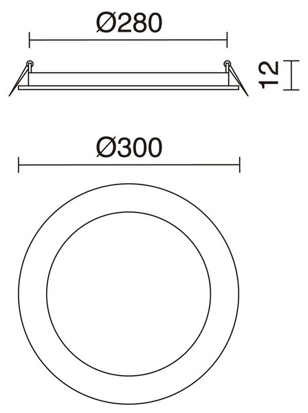 Indeluz zápustný LED downlight kruhový 120x23mm3000K