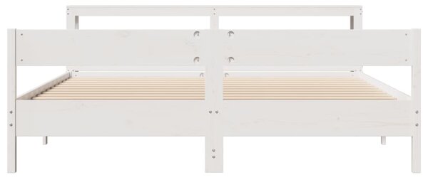 Postel bez matrace bílá 200 x 200 cm masivní borovice 3306175