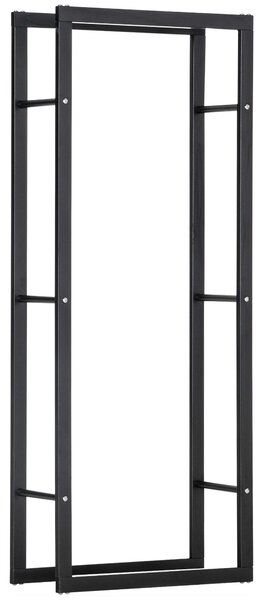 HOMCOM Metalový stojan na dřevo 60 x 25 x 150 cm - Stohovací pomocník pro dřevo, ocelová konstrukce do 100 kg | Aosom