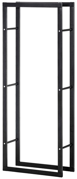 HOMCOM Metalový stojan na dřevo 60 x 25 x 150 cm - Stohovací pomocník pro dřevo, ocelová konstrukce do 100 kg | Aosom