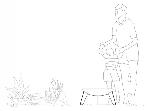 Přenosné ohniště Ø 50 cm kovové P - surové