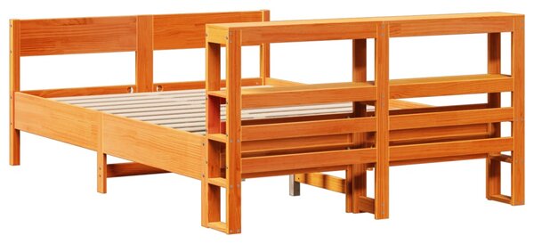 Postel bez matrace voskově hnědá 120 x 200 cm masivní borovice 3306191