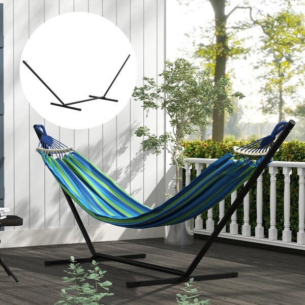 Houpací stojan Outsunny pro houpací sítě s háčky, kovový, 360 x 92 x 112 cm, do 120 kg | Aosom