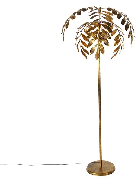 Vintage stojací lampa starožitná zlatá 65 cm 4 světla - Linden