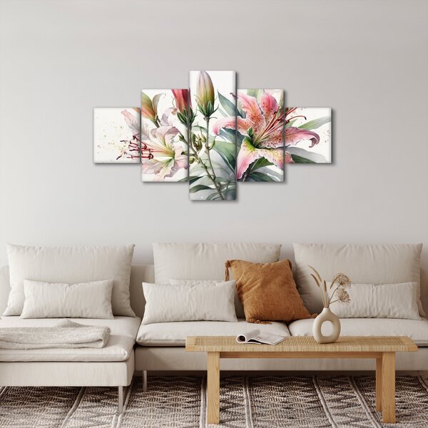 Obraz - Lilie, ilustrace (125x70 cm)