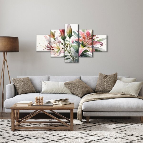 Obraz - Lilie, ilustrace (125x70 cm)