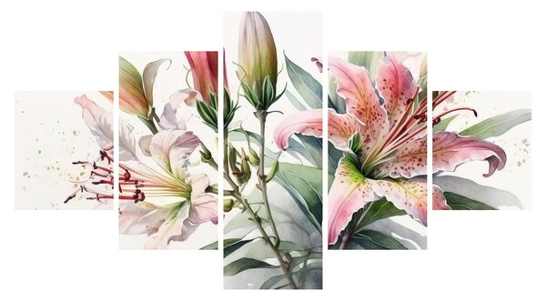 Obraz - Lilie, ilustrace (125x70 cm)