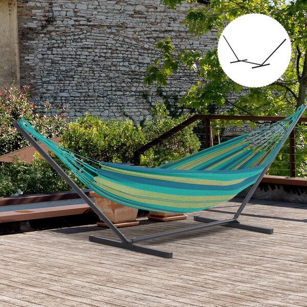 Houpací stojan Outsunny pro houpací sítě s háčky, kovový, 360 x 92 x 112 cm, do 120 kg | Aosom