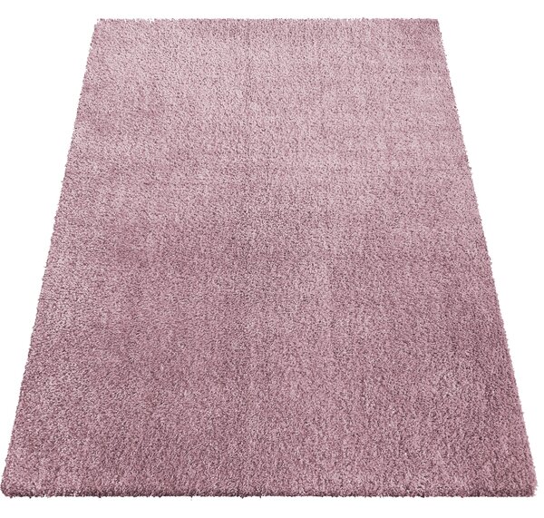 Makro Abra Kusový shaggy koberec jednobarevný Kamel pink růžový Rozměr: 80x150 cm