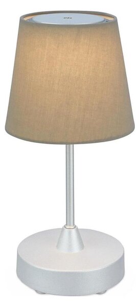 Brilo - LED Stmívatelná nabíjecí stolní lampa LED/3W/5V IP44 stříbrná/béžová