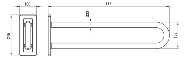 Deante Wall-mounted grab bar, fixed - 70 cm