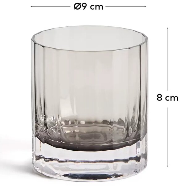 Kave Home Nízká šedá sklenice Clarien 300 ml