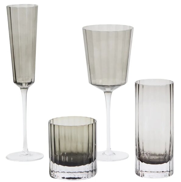 Kave Home Nízká šedá sklenice Clarien 300 ml