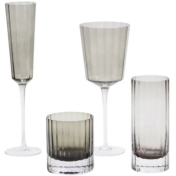 Kave Home Vysková šedá sklenice Clarien 300 ml
