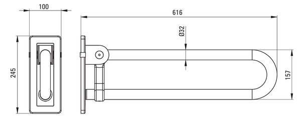 Deante Wall-mounted grab bar, foldable - 60 cm