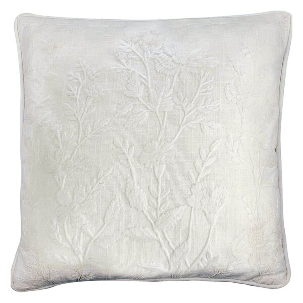 Vyšívaný povlak na polštář Laurel White 40 × 40 cm