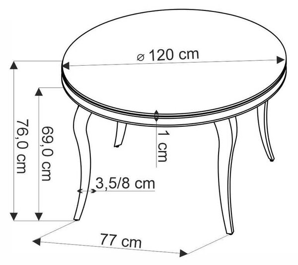 Jídelní stůl Regia II, černá / zlatá