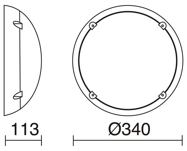 Cristher Alba E27 přisazené svítidlo bílé 250mm