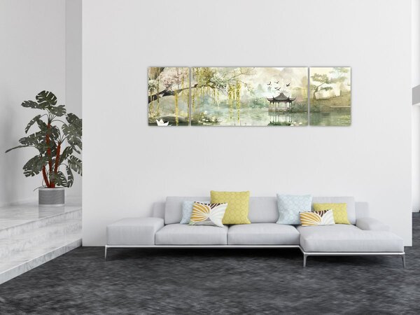 Obraz - Čínské jezero (170x50 cm)