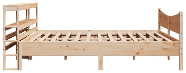 Rám postele s čelem 200 x 200 cm masivní borové dřevo 3306291