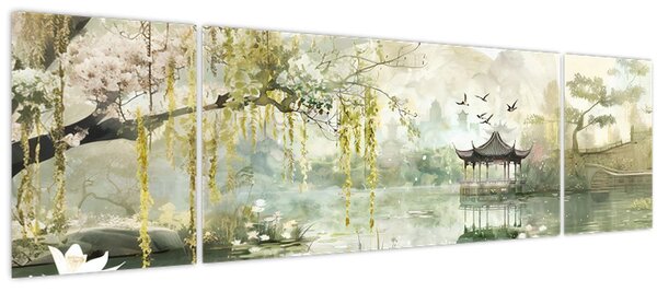 Obraz - Čínské jezero (170x50 cm)