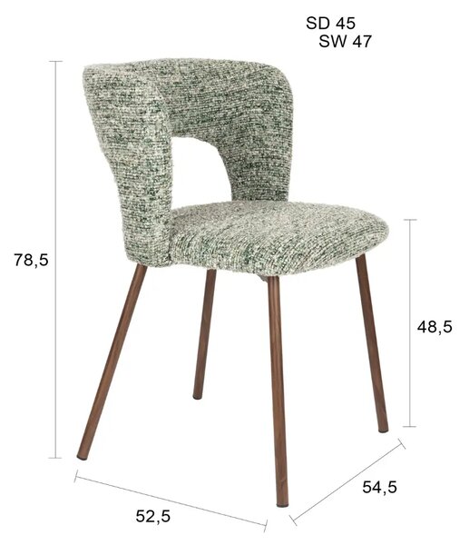 Housecraft Living Zelená jídelní židle Chelsea