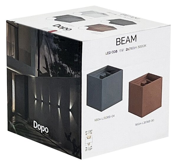 Dopo Beam up/down LED přisazené svítidlo hnědé