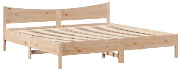 Rám postele s čelem 200 x 200 cm masivní borové dřevo 3306291