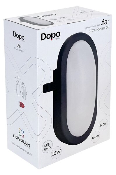 Dopo Far Oval LED přisazené svítidlo černé