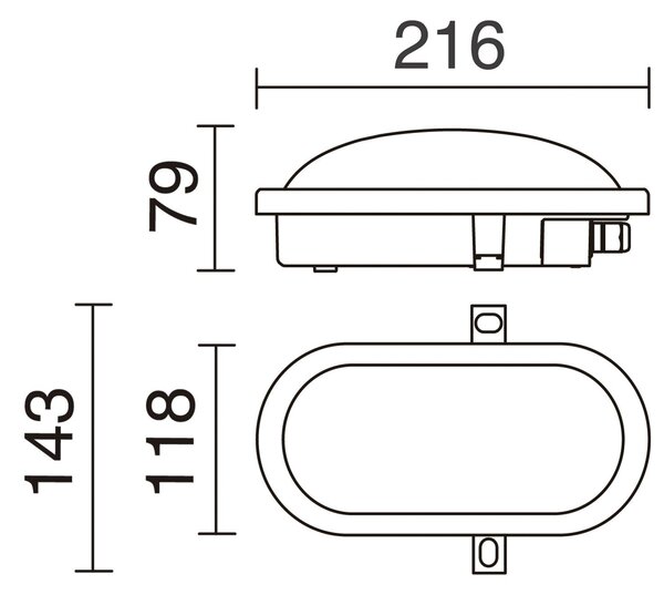Dopo Far Oval LED přisazené svítidlo černé