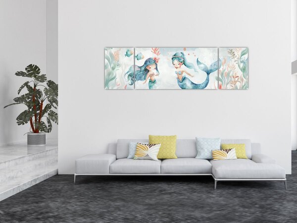 Obraz - Mořské panny (170x50 cm)