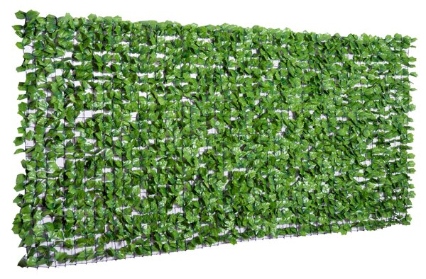 Umělá živá plotová clona Outsunny, UV ochranná clona pro soukromí, zelená balkonová clona, clona s listy, živý plot, umělá stěna 300 x 150 cm pro svat