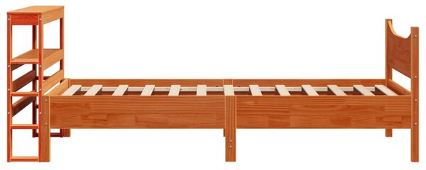 Rám postele s čelem voskově hnědý 75 x 190 cm masivní borovice 3306329