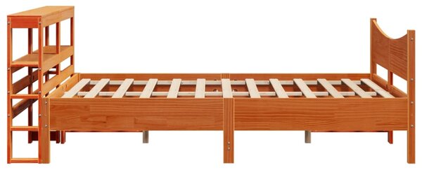 Rám postele s čelem voskově hnědý 120 x 200 cm masivní borovice 3306308