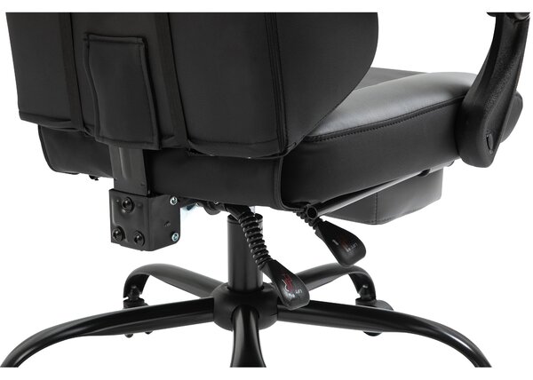 Vinsetto Ergonomická herní židle Kancelářská židle, otočná židle s nastavitelnou výškou, nastavitelný polštář na bedra s opěradlem Černá 62x52x128 cm