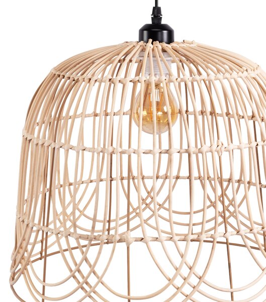 Toolight Boho, stropní svítidlo 40cm 1xE27 APP1352-1CP, černá-přírodní hnědá, OSW-05765