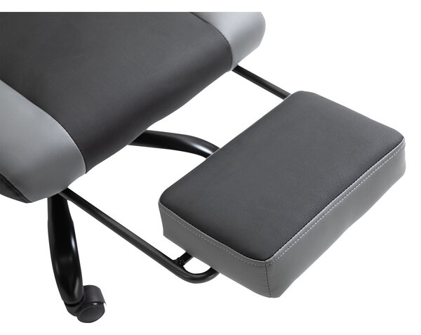 Vinsetto Ergonomická herní židle Kancelářská židle, otočná židle s nastavitelnou výškou, nastavitelný polštář na bedra s opěradlem Černá 62x52x128 cm