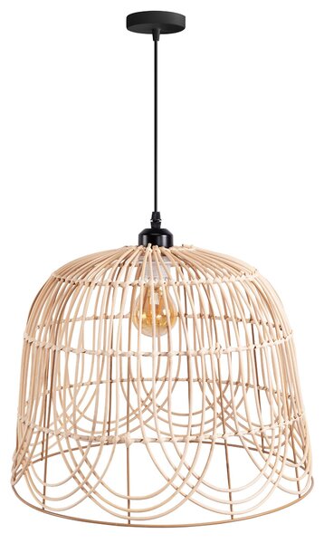 Toolight Boho, stropní svítidlo 40cm 1xE27 APP1352-1CP, černá-přírodní hnědá, OSW-05765