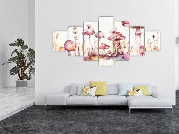 Obraz - Růžová víla (210x100 cm)