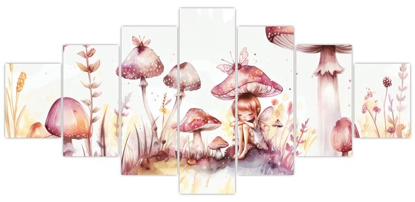 Obraz - Růžová víla (210x100 cm)