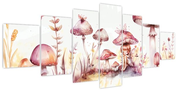 Obraz - Růžová víla (210x100 cm)
