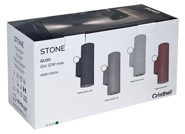 Cristher Stone Wall GU10 nástěnné kulaté svítidlo Antracitová