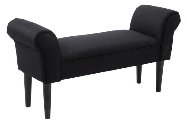 HOMCOM Pěnová Lavice, Čalouněná Lavice, Sedací Lavice, Chodbičková Lavice do Ložnice, nosnost až 130 kg, Plátno, Černá, 102 x 36 x 51 cm | Aosom