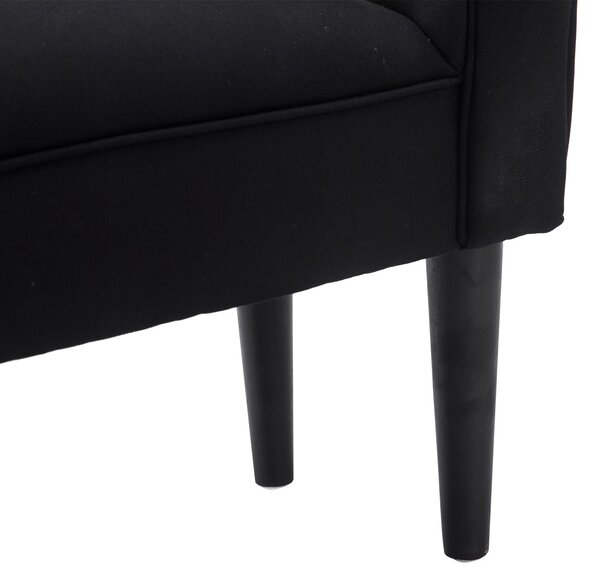 HOMCOM Pěnová Lavice, Čalouněná Lavice, Sedací Lavice, Chodbičková Lavice do Ložnice, nosnost až 130 kg, Plátno, Černá, 102 x 36 x 51 cm | Aosom