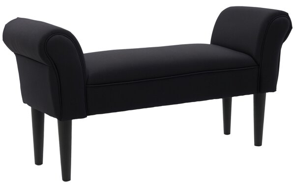 HOMCOM Pěnová Lavice, Čalouněná Lavice, Sedací Lavice, Chodbičková Lavice do Ložnice, nosnost až 130 kg, Plátno, Černá, 102 x 36 x 51 cm | Aosom