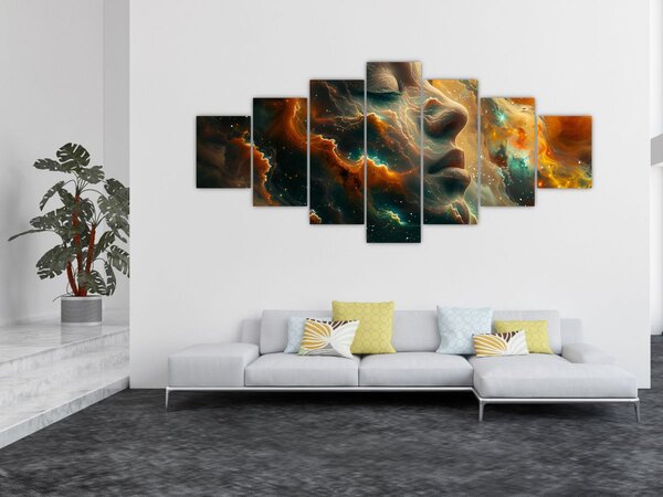 Obraz - Tvář ve vesmíru (210x100 cm)
