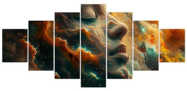 Obraz - Tvář ve vesmíru (210x100 cm)