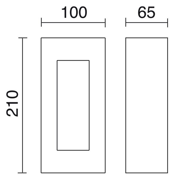 Cristher Rectangle LED přisazené svítidlo antracitové 3000K