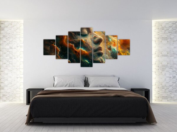 Obraz - Tvář ve vesmíru (210x100 cm)