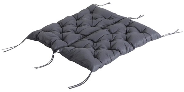 Outsunny Polštář na Lavici pro Dva 100 x 98 x 8 cm s Popruhy, Zádový Polštář pro Vnitřní/venkovní Použití, Polštář na Lavici, Zahradní Nábytek, Tmavě
